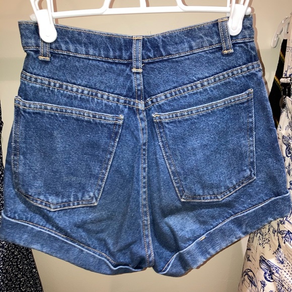 American Apparel High-Waisted Denim Shorts - Picture 2 of 6